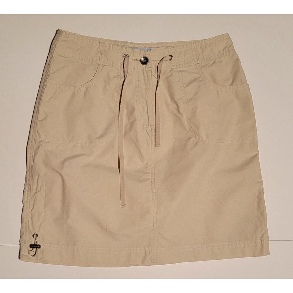Denver Hayes Women's Beige Cotton Mini Skirt Size 4‎ Four Pockets